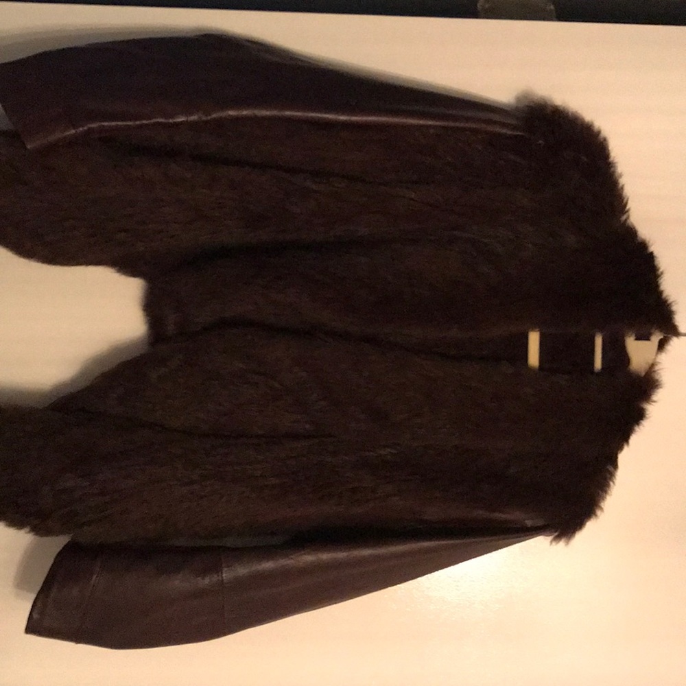 mink and leather jacket in perfect condition